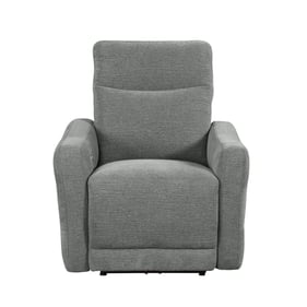 Home Elegance Edition Gray Power Lay Flat Reclining Chair with USB Port