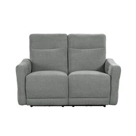 Home Elegance Edition Gray Power Double Reclining USB Ports Loveseat