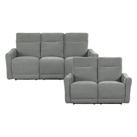 Home Elegance Edition Gray 2pc Power Living Room Set