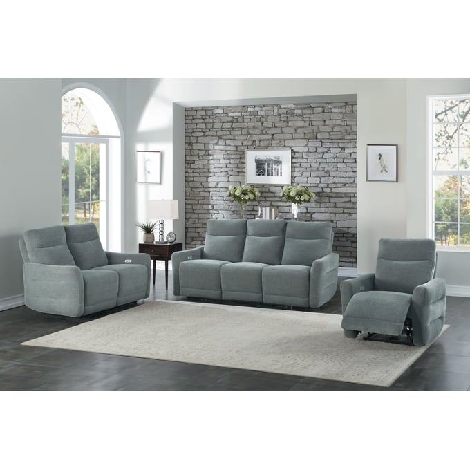 Home Elegance Edition Gray Power 3pc Living Room Set HE-9804DV-3PWH-SET