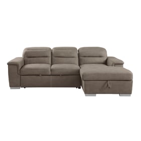 Home Elegance Alfio Taupe 2pc Sectional with Right Chaise