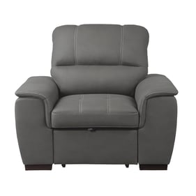 Home Elegance Andes Gray Chair with Pull Out Ottoman