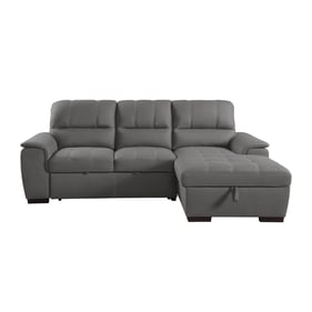 Home Elegance Andes Gray 2pc Sectional with Hidden Storage