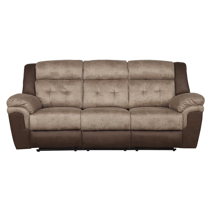 Home Elegance Chai Brown Double Reclining Sofa HE-9980-3