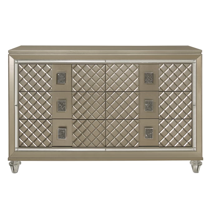 Home Elegance Loudon Gold Silver Champagne Dresser HE-B1515-5