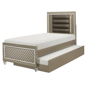 Home Elegance Loudon Gold Silver Champagne Twin Trundle Bed