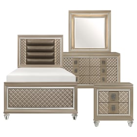 Home Elegance Loudon Gold Silver Champagne 4pc Kids Bedroom Set With Twin B...