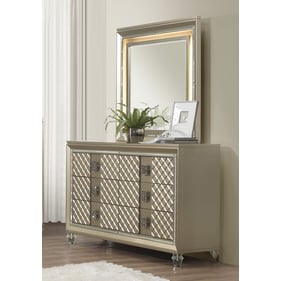 Home Elegance Loudon Gold Silver Champagne Dresser And Mirror