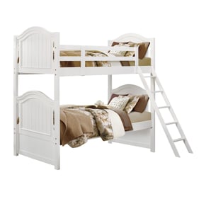 Home Elegance Clementine White Twin Over Twin Bunk Bed