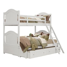 Home Elegance Clementine White Twin Over Full Bunk Bed with Twin Trundle