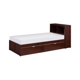 Home Elegance Rowe Cherry Twin Bookcase Bed with Storage Boxes