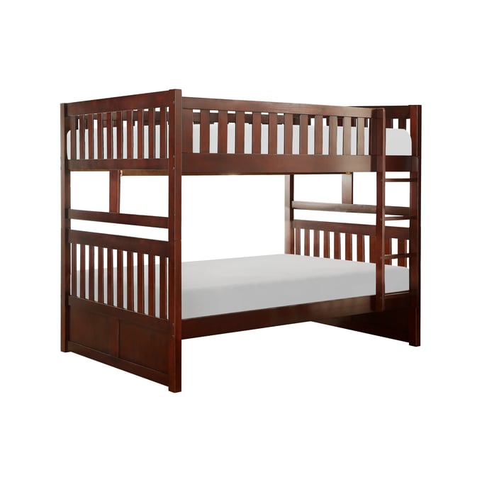 Home Elegance Rowe Cherry Full Over Full Bunk Bed HE-B2013FFDC-1