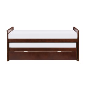 Home Elegance Rowe Cherry Twin Over Twin Bed with Twin Trundle