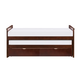 Home Elegance Rowe Cherry Twin Over Twin Bed with Storage Boxes