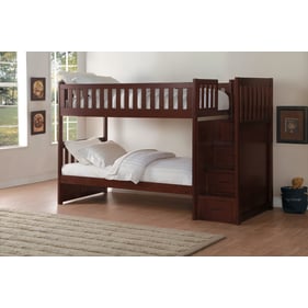 Home Elegance Rowe 2pc Kids Bedroom Set with Step Storage Bunk Bed