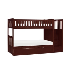 Home Elegance Rowe Dark Cherry 2pc Bedroom Set With Twin Over Twin Trundle ...