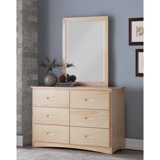 Home Elegance Bartly Natural Pine Dresser and Mirror HE-B2043-DRMR