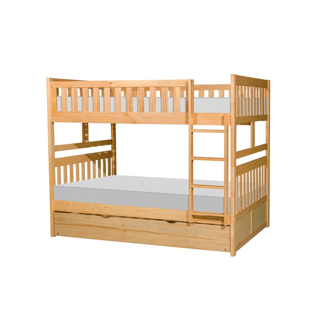 Home Elegance Bartly Natural 2pc Bedroom Set With Full/Full Trundle Bunk Bed HE-B2043-KBR-S13