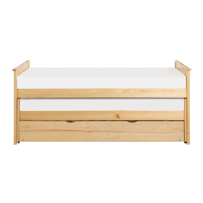 Home Elegance Bartly Natural Twin Twin Bed with Twin Trundle HE-B2043RT-1R