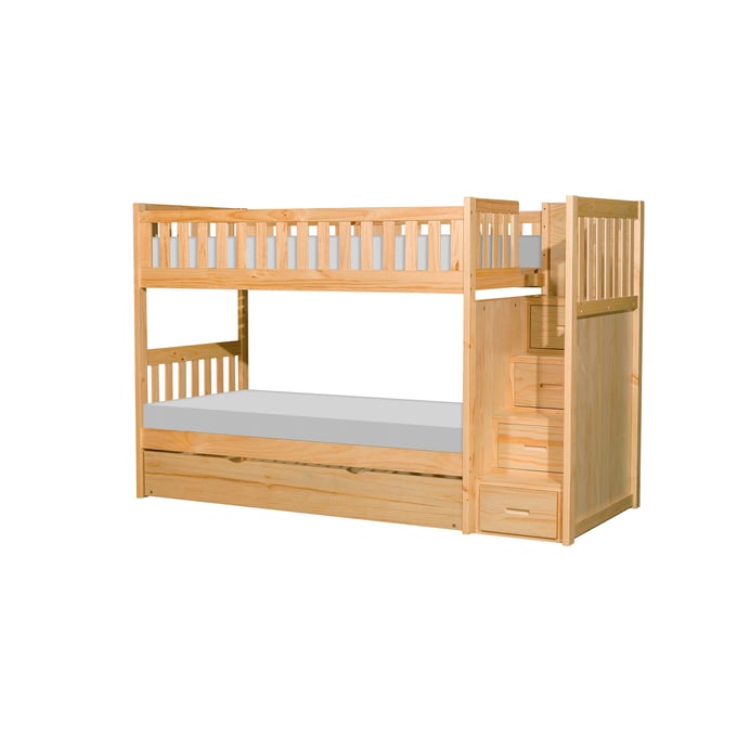 Home Elegance Bartly Natural 2pc Bedroom Set With Twin Trundle Bunk Bed HE-B2043-KBR-S14