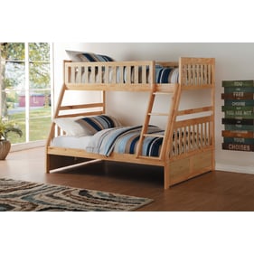 Home Elegance Bartly Natural Twin Over Full Bunk Bed With Nightstand