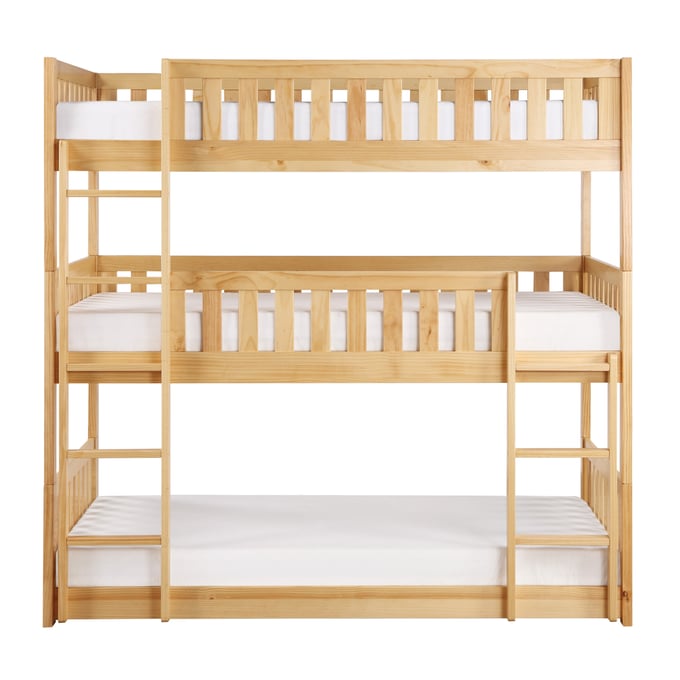 Home Elegance Bartly Natural Triple Twin Bunk Bed HE-B2043TTT-1