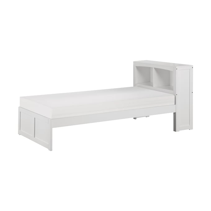 Home Elegance Galen White Twin Bookcase Bed HE-B2053BCW-1