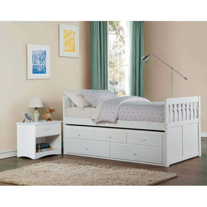 Home Elegance Galen 2pc Kids Bedroom Set With Twin Over Twin Trundle Bed HE-B2053PRW-KBR-S3