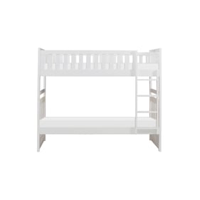 Home Elegance Galen White Twin Over Twin Bunk Bed