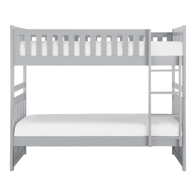 Home Elegance Orion Gray Twin Over Twin Bunk Bed HE-B2063-1