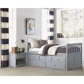 Home Elegance Orion Gray 4pc Bedroom Set With Twin Over Twin Trundle Bed