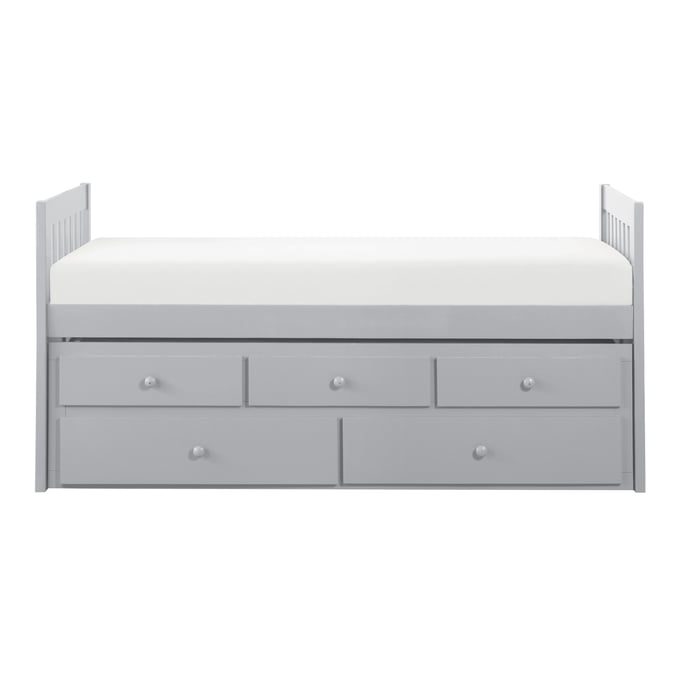 Home Elegance Orion Gray Twin Over Twin Trundle Bed HE-B2063PR-1