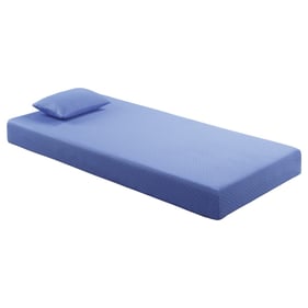 Home Elegance Leo Blue 7 Inch Twin Gel Infused Memory Foam Mattress Set