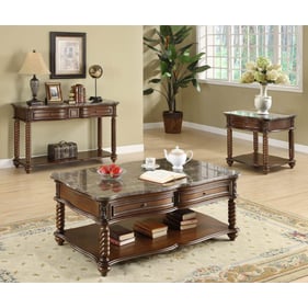 Home Elegance Lockwood 3pc Coffee Table Set with Marble Top