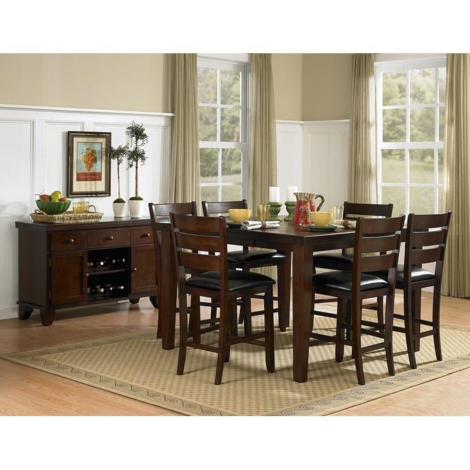 Home Elegance Ameillia Oak 7pc Counter Height Set HE-586-36-set3