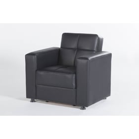 BELLONA USA Elegant Santa Glory Black Leatherette Chair