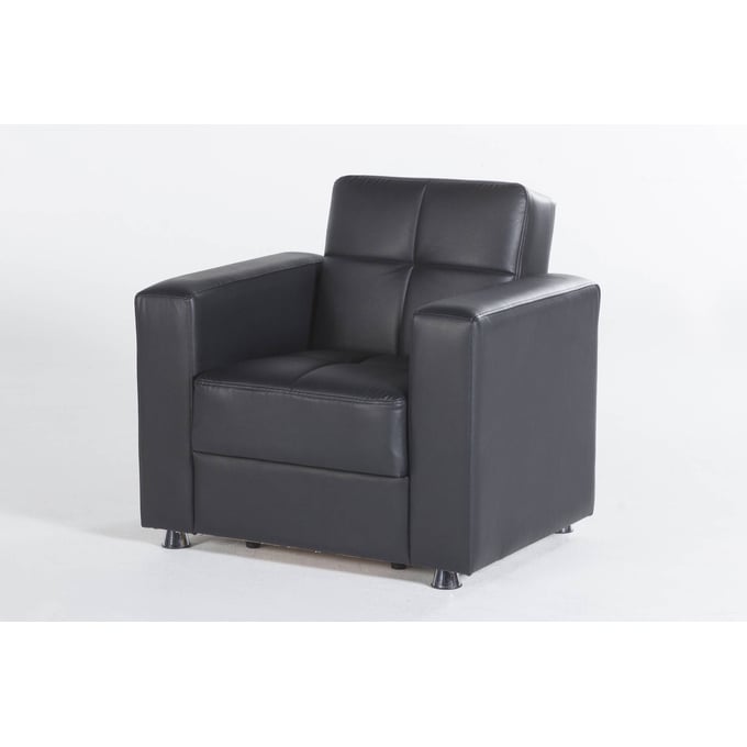 BELLONA USA Elegant Santa Glory Black Leatherette Chair HGM-10-ELE-P658D-01-0