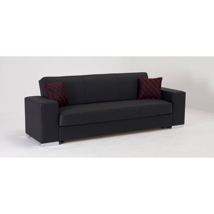 BELLONA USA Kobe Santa Glory Black Leatherette Sofa HGM-10-KOB-P658D-03-0