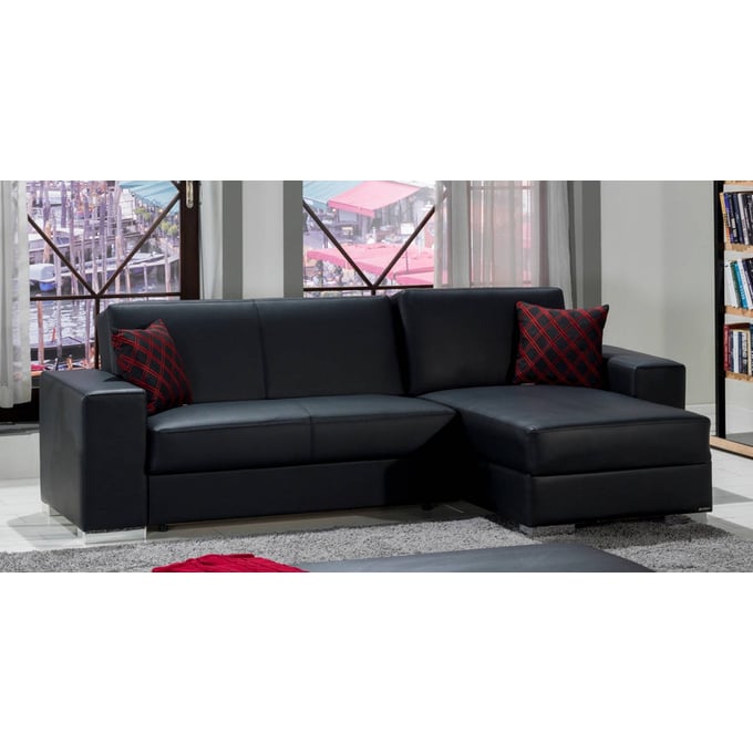 BELLONA USA Kobe Santa Glory Black Leatherette Sectional HGM-10-KOB-P658D-SEC1