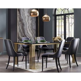 BELLONA USA Carlino Black Gold 7pc Dining Room Set