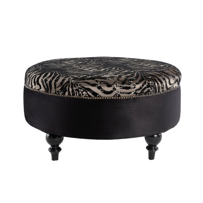 BELLONA USA Gaze Duca Black Ottoman HGM-15-GAZ-600403-04-0