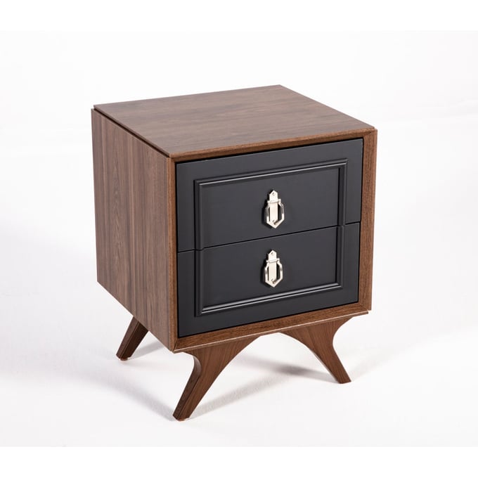 BELLONA USA Alegro Light Walnut Anthracite Nightstand HGM-20-ALE-NIGHTSTAND