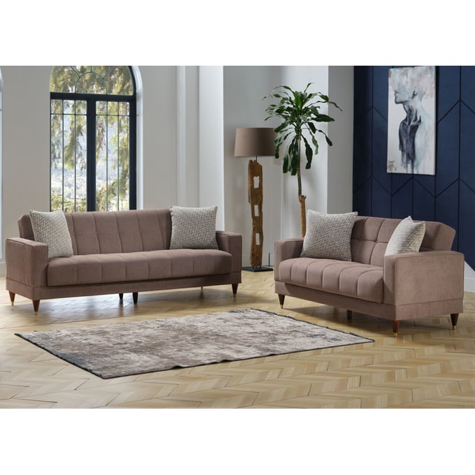 BELLONA USA Camilla Mira Mink 2pc Living Room Set HGM-15-CAM-LR-S3