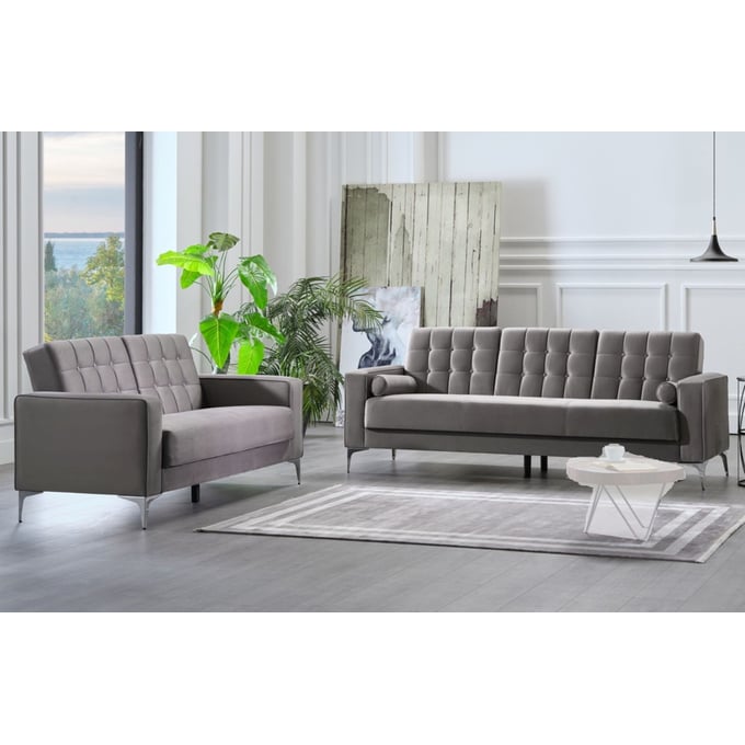 BELLONA USA Hemera Vika Grey 2pc Living Room Set HGM-15-HEM-LR-S1