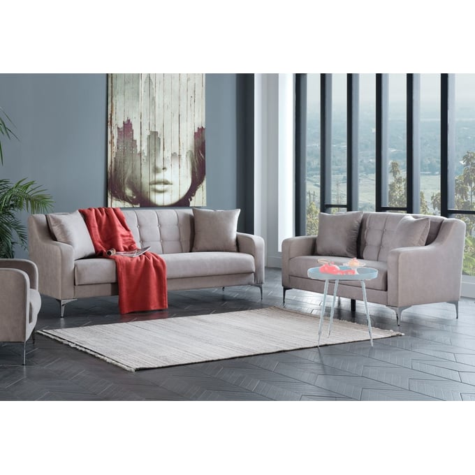 BELLONA USA Livia Melson Grey 2pc Living Room Set HGM-15-LIV-LR-S1