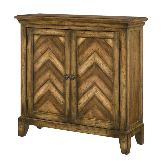 Hammary Hidden Treasures Medium Stain Chevron Cabinet HAM-090-665