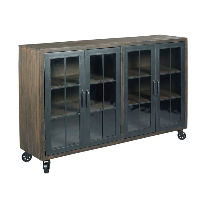 Hammary Hidden Treasures Dark Stain Trolley Door Cabinet HAM-090-880