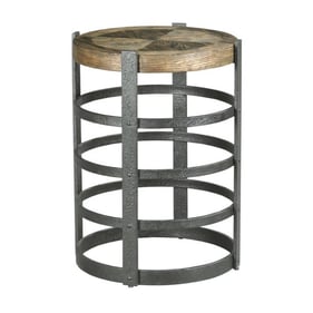 Hammary Hidden Treasures Medium Walnut Barrel Strap End Table