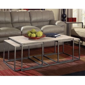 Hammary Modern Basics Natural Bronze Rectangular 3pc Coffee Table Set