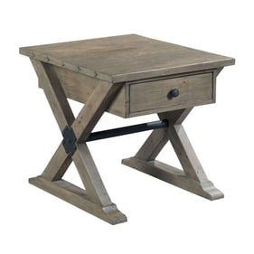 Hammary Reclamation Place Sundried Natural Trestle Drawer End Table